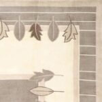 7’11”x9’11” Contemporary Ivory Wool Hand-Knotted Rug - Image 3