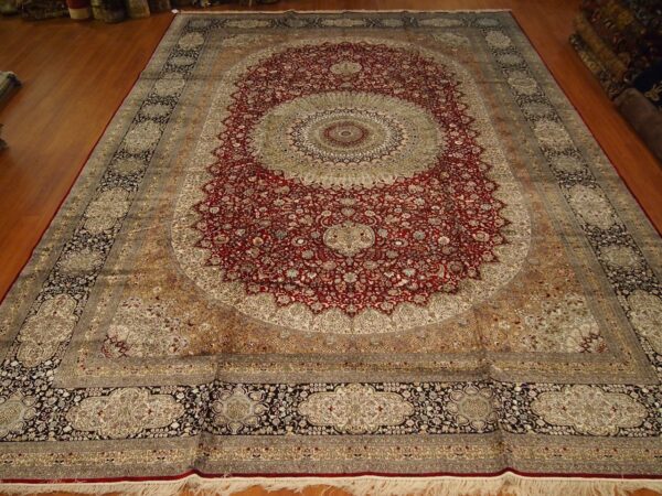 Pure Silk Isfahan Rug (12'4"x18') - Direct Rug Import | Rugs in Chicago, Indiana,South Bend,Granger