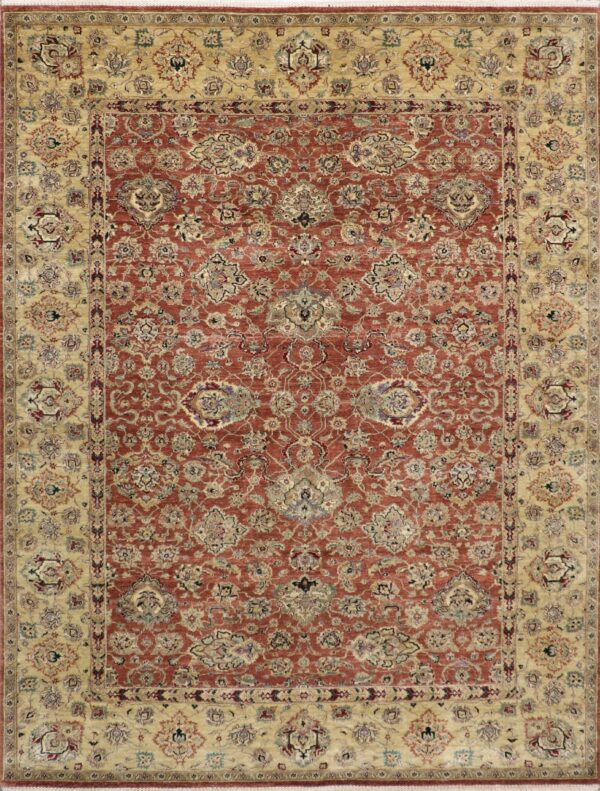 9'2"x11'10" Traditional Terracotta Wool Hank-Knotted Rug - Direct Rug Import | Rugs in Chicago, Indiana,South Bend,Granger