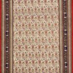 3’7”x5’2” Traditional Ivory Persian Wool Hand-Knotted Rug