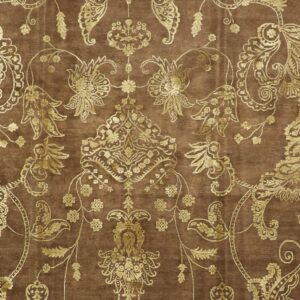 9’x12’4” Transitional Brown Nepal Wool & Silk Hand-Knotted Rug