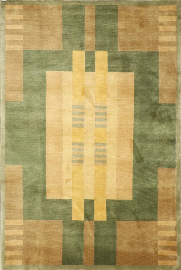 5’6”x8’6” Contemporary Tan Wool Hand-Knotted Rug - Direct Rug Import | Rugs in Chicago, Indiana,South Bend,Granger