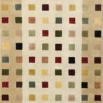 4’x5’11” Contemporary Tan & Light Brown Wool Hand-Knotted Rug