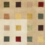 4’x5’11” Contemporary Tan & Light Brown Wool Hand-Knotted Rug - Image 3