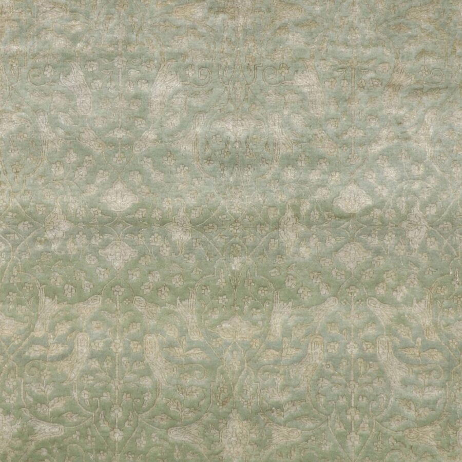 6’x8’9” Transitional Green Wool & Silk Hand-Knotted Rug - Direct Rug Import | Rugs in Chicago, Indiana,South Bend,Granger