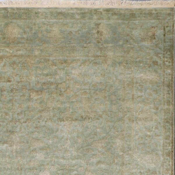 6’x8’9” Transitional Green Wool & Silk Hand-Knotted Rug - Direct Rug Import | Rugs in Chicago, Indiana,South Bend,Granger