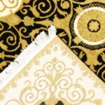 3’10”x5’10” Classic Versace Black Wool Hand-Knotted Rugs - Image 4