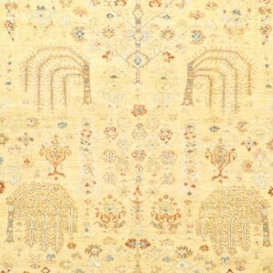 8’x9’8” Traditional Tan Wool Hand-Knotted Rug