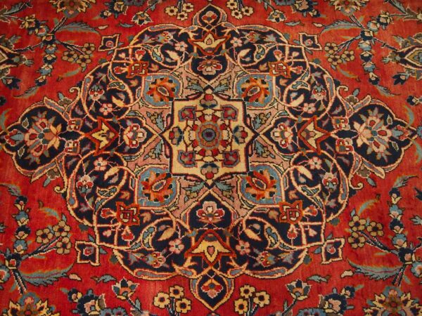 10'9'' X 13'6'' Persian Kashan Medallion Semi-Antique Red Rectangle Wool Rug - Direct Rug Import | Rugs in Chicago, Indiana,South Bend,Granger