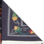 9'4"x12'5" Tibetan Flowers Charcoal Wool Hand-Knotted Rug - Image 4