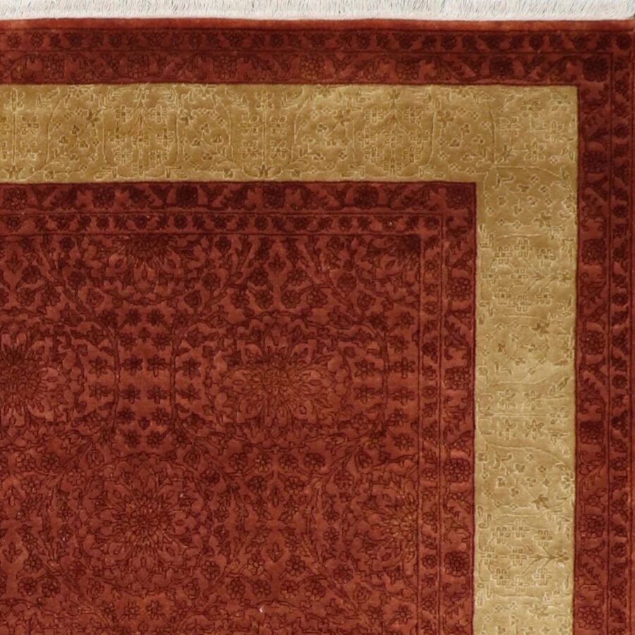 5’x8’ Transitional Rust Wool & Silk Hand-Knotted Rug - Direct Rug Import | Rugs in Chicago, Indiana,South Bend,Granger