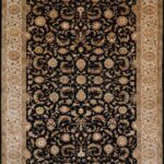 5’5”x7’6” Traditional Black Wool & Silk Hand-Knotted Rug - Direct Rug Import | Rugs in Chicago, Indiana,South Bend,Granger