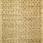 9'x12'1" Classic Decorative Overall Tan Wool Hand-Knotted Rug