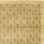 9'x12'1" Classic Decorative Overall Tan Wool Hand-Knotted Rug - Image 3