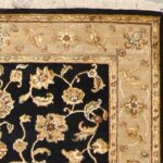 3'11"x5'11" Traditional Tabriz Black Wool & Silk Hand-Knotted Rug - Image 3