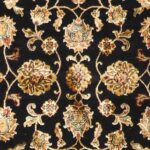 3'11"x5'11" Traditional Tabriz Black Wool & Silk Hand-Knotted Rug - Image 2
