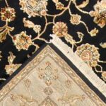 3'11"x5'11" Traditional Tabriz Black Wool & Silk Hand-Knotted Rug - Image 4