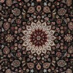 5’1”x5’1” Traditional Black Wool Hand-Knotted Rug - Image 2