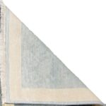 2’11”x9’7” Decorative Blue & Tan Wool & Silk Hand-Knotted Rug - Image 4