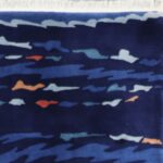 5’8”x7’11” Contemporary Blue Wool Hand-Knotted Rug - Image 3
