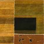 4’2”x6’ Decorative Gold Nepal Wool Hand-Knotted Rug - Image 3