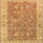 8'4"x10' Traditional Peshawar Purple Wool Hand-Knotted Rug