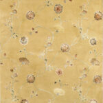 4’x6’1” Overall Flowers Gold Wool & Silk Hand-Knotted Rug