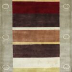 5’7”x8’4” Contemporary Nepal Gray Wool Hand-Knotted Rug
