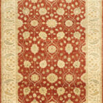 6'3"x8'9" Decorative Orange Oushak Wool Hand-Knotted Rug