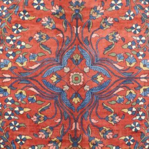 7'x9'11" Persian Traditional red Wool Hand-Knotted Rug