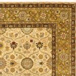 7’9”x10’2” Traditional Tan Wool & Silk Hand-Knotted Rug - Image 3