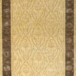 2’10”x9’7” Decorative Tan & Brown Wool & Silk Hand-Knotted Rug