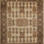 8'3"x10'7" Decorative Tan Polynesian Wool Hand-Knotted Rug