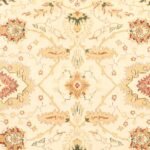 8'2"x9'10" Decorative Ivory Wool Hand-Knotted Rug - Image 2