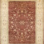 8’10”x12’2” Decorative Red Wool & Silk Hand-Knotted Rug