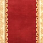 5’x8’2” Aubusson Red Wool Hand-Knotted Rug - Image 2