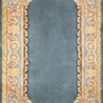 5’x8’ Aubusson Blue Wool Hand-Knotted Rug