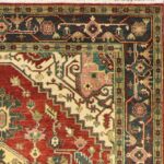6'1"x8'10" Traditional Red Serapi Wool Hand-Knotted Rug - Image 3