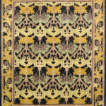 8’x10’ Traditional William Morris Gold & Black Wool Hand-Knotted Rug
