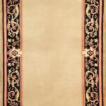 5’x7’9” Aubusson Tan Wool Hand-Knotted Rug