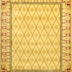 7'10"x9'10" Contemporary Gold Wool Hand-Knotted Rug