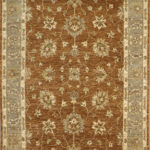 5'8"x8'10" Decorative Brown Oushak Wool Hand-Knotted Rug