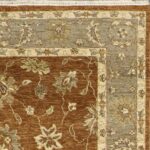 5'8"x8'10" Decorative Brown Oushak Wool Hand-Knotted Rug - Image 3