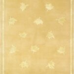 4’1”x5’11” Decorative Leaves Gold Nepal Wool & Silk Hand-Knotted Rug