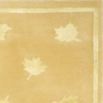 4’1”x5’11” Decorative Leaves Gold Nepal Wool & Silk Hand-Knotted Rug - Image 3
