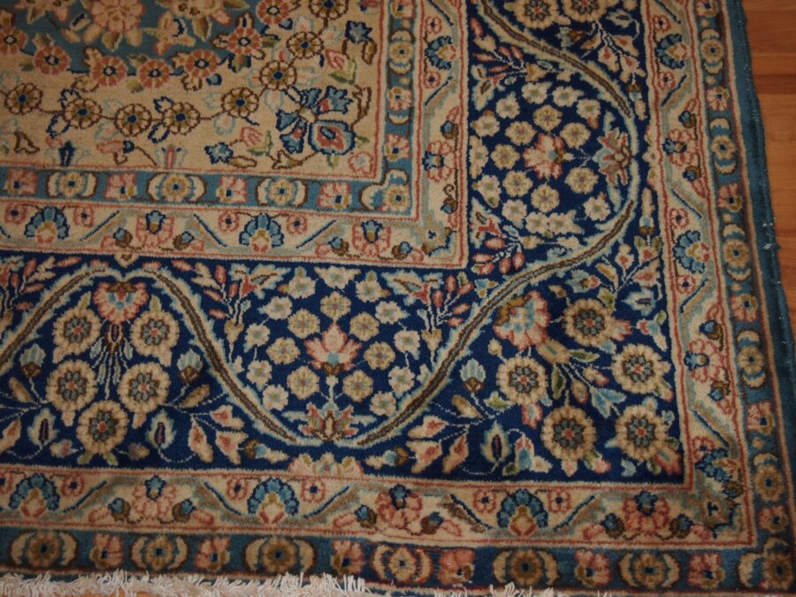 9'8'' X 13'6'' Persian Kerman Overall Semi-Antique Light Blue Rectangle Wool Rug - Direct Rug Import | Rugs in Chicago, Indiana,South Bend,Granger