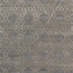 6’2”x9’ Transitional Overall Gray & Silver Wool & Silk Hand-Knotted Rug