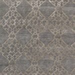 6’2”x9’ Transitional Overall Gray & Silver Wool & Silk Hand-Knotted Rug - Image 2