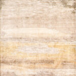 4’x5’11” Contemporary Ivory Wool Hand-Knotted Rug