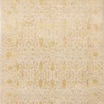 3'11"x6'1" Decorative Wool & Silk Taupe Hand-Knotted